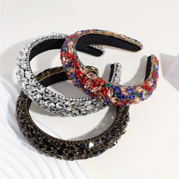 Colorful Luxury Thin Rhinestone Headband - Picture 2 of 3